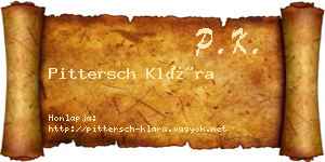 Pittersch Klára névjegykártya